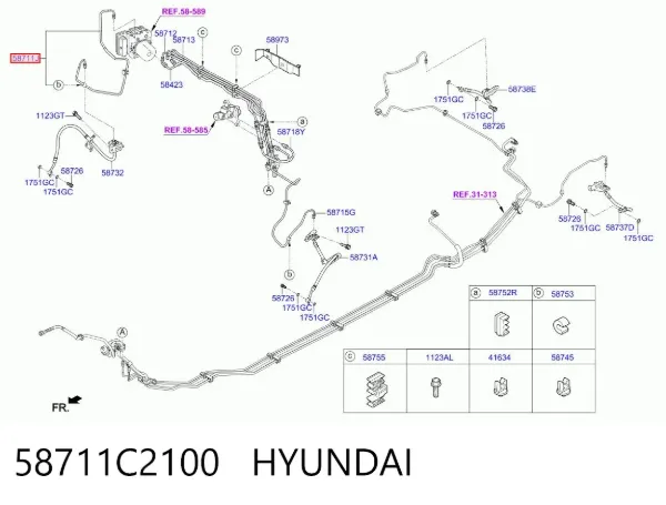  58711C2100 Hyundai/Kia