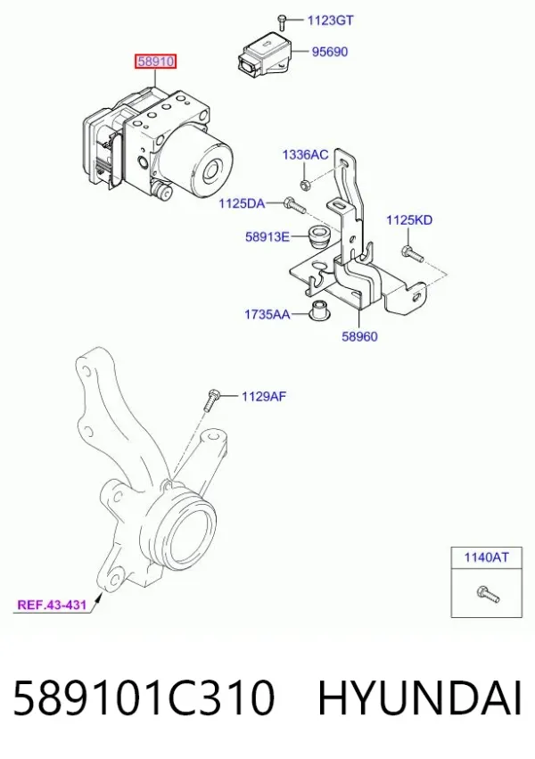 Блок АБС 589101C310 Hyundai/Kia