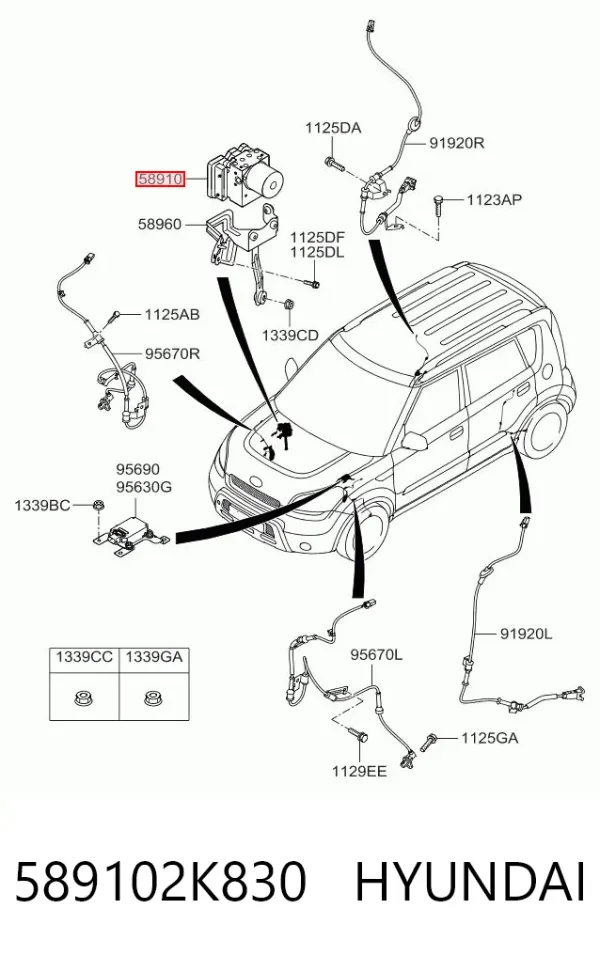 Блок АБС 589102K830 Hyundai/Kia