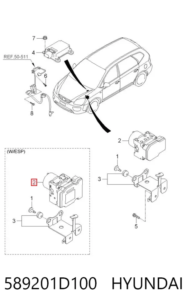 Блок АБС 589201D100 Hyundai/Kia