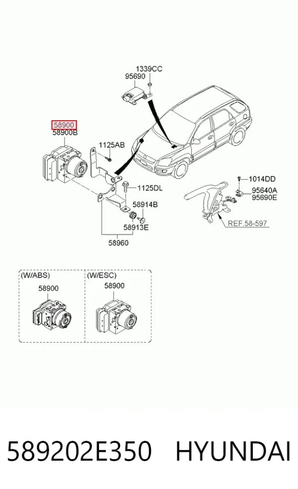 Блок АБС 589202E350 Hyundai/Kia