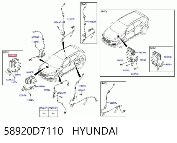 Блок АБС 58920D7110 Hyundai/Kia