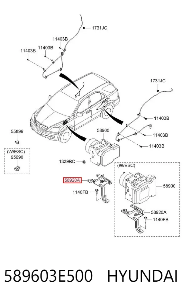  589603E500 Hyundai/Kia