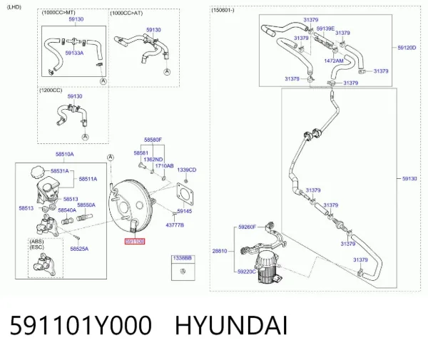 Підсилювач гальм 591101Y000 Hyundai/Kia