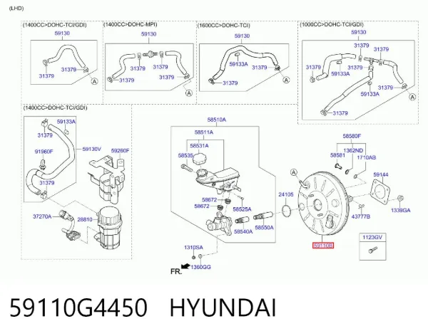 Підсилювач гальм 59110G4450 Hyundai/Kia