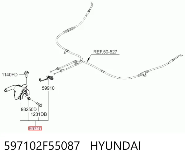 Важіль ручного гальма 597102F55087 Hyundai/Kia