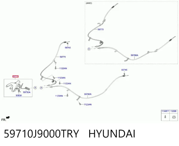 Важіль ручного гальма 59710J9000TRY Hyundai/Kia
