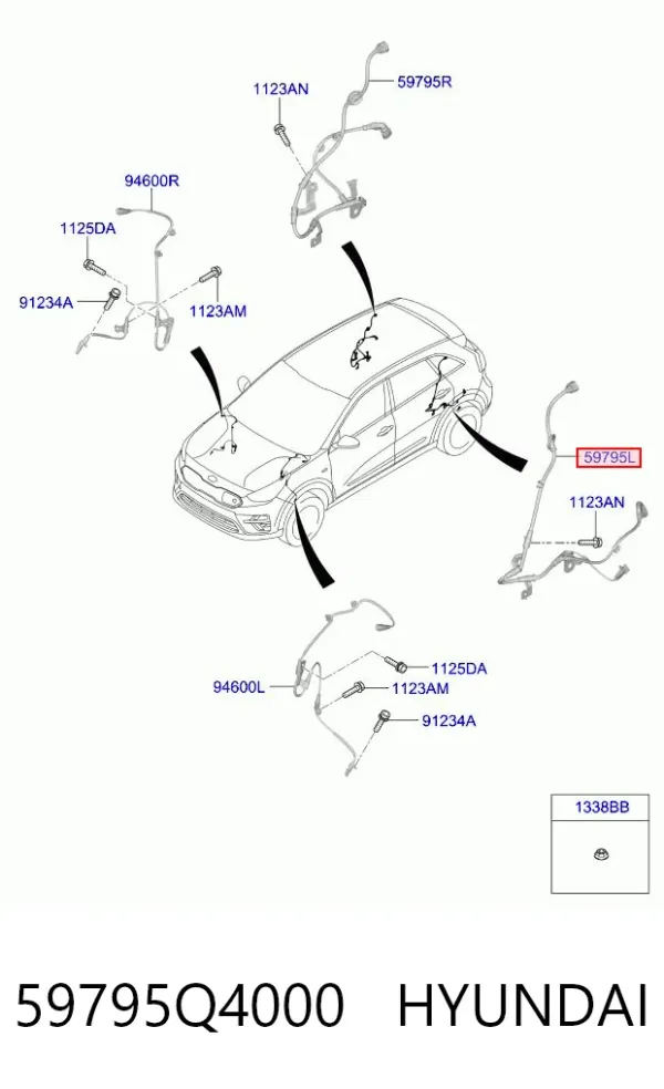 Дріт датчика АБС задній лівий 59795Q4000 Hyundai/Kia