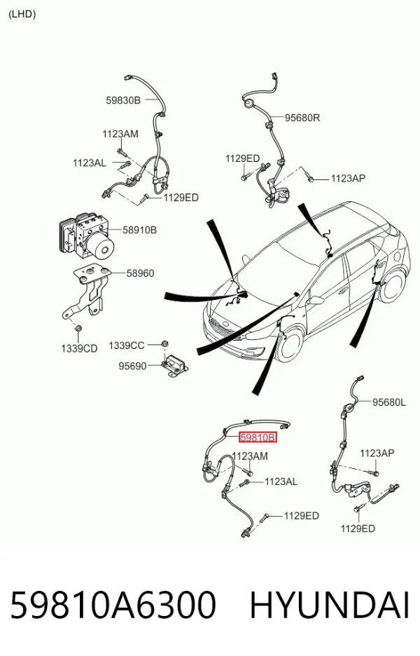 Датчик АБС (ABS) передній, лівий 59810A6300 Hyundai/Kia