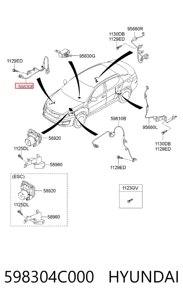 Датчик АБС передній 598304C000 Hyundai/Kia