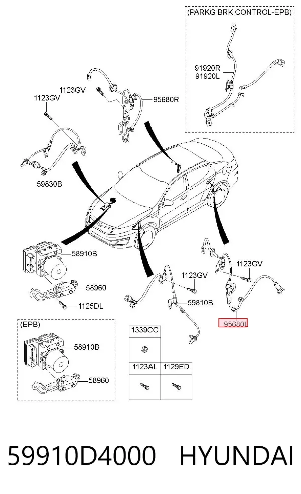 Датчик АБС (ABS) задній, лівий 59910D4000 Hyundai/Kia