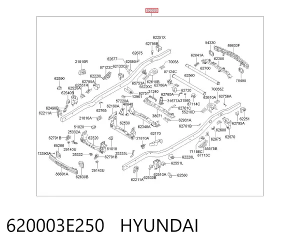 Рама кузова 620003E250 Hyundai/Kia