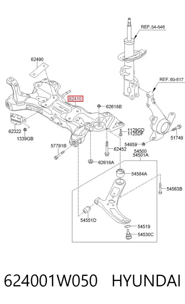 Підрамник передній 624001W050 Hyundai/Kia