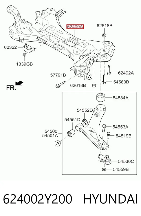 Підрамник передній 624002Y200 Hyundai/Kia