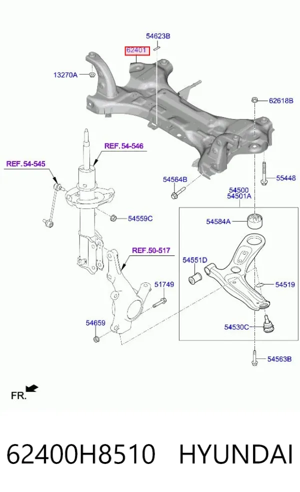 Балка кріплення двигуна 62400H8510 Hyundai/Kia
