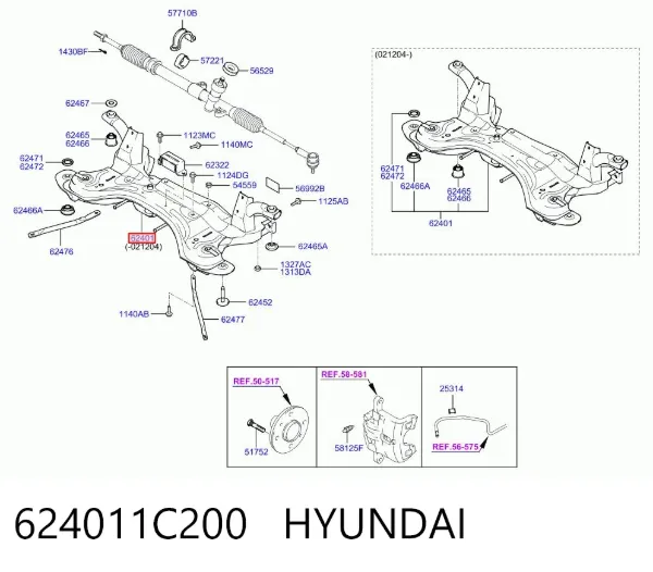 Підрамник передній 624011C200 Hyundai/Kia