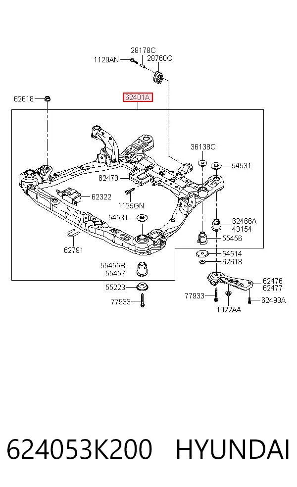 Підрамник передній 624053K200 Hyundai/Kia
