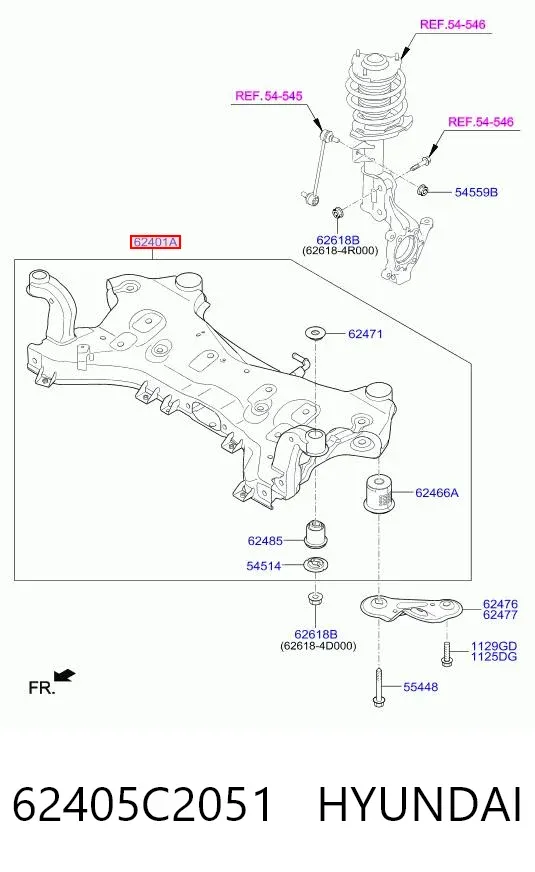 Підрамник передній 62405C2051 Hyundai/Kia
