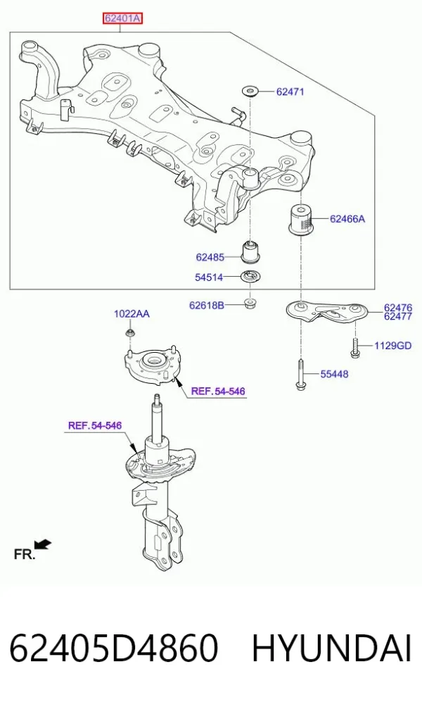 Балка кріплення двигуна 62405D4860 Hyundai/Kia