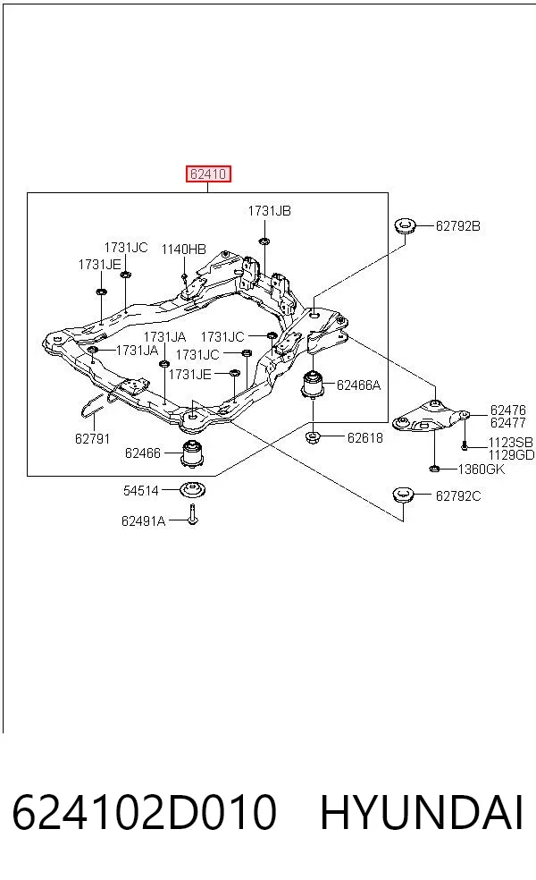 Підрамник передній 624102D010 Hyundai/Kia