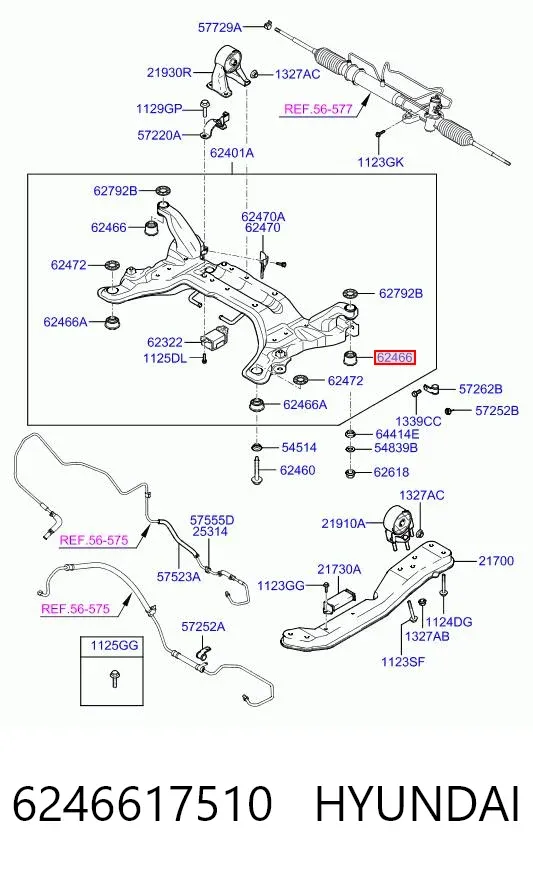 Сайлентблок передній балки/підрамника 6246617510 Hyundai/Kia