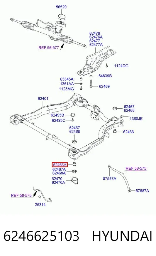 Сайлентблок передній балки/підрамника 6246625103 Hyundai/Kia