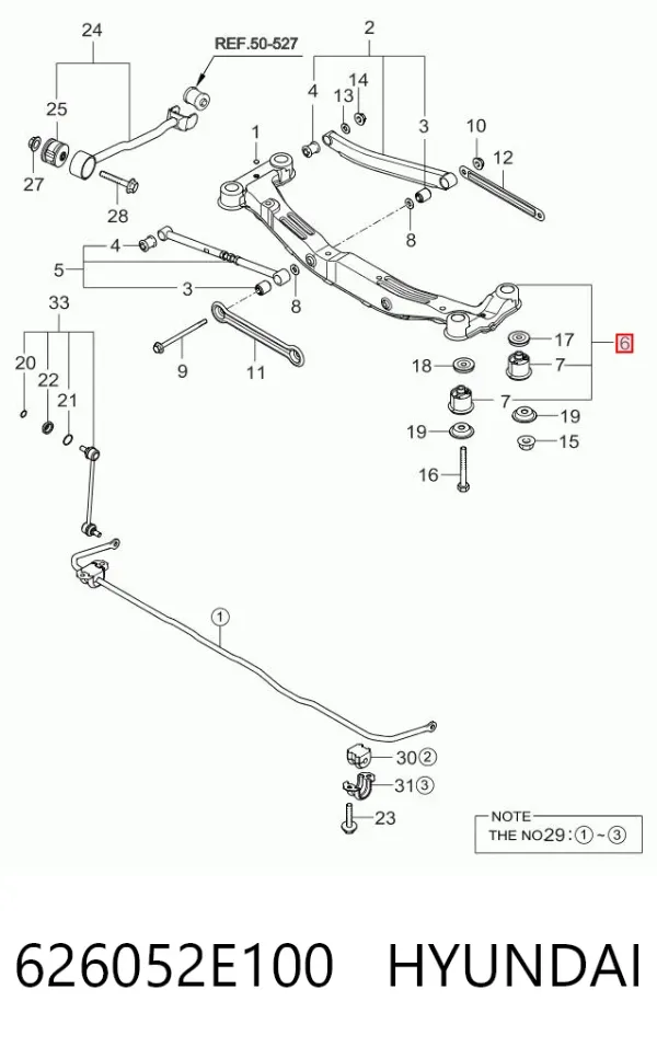 Балка задня 626052E100 Hyundai/Kia