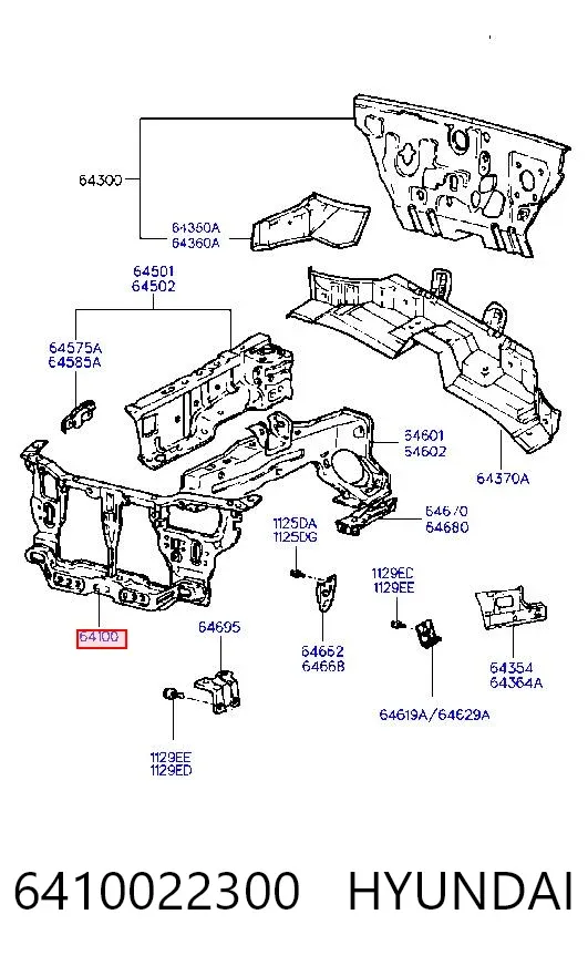 Рамка радіатора 6410022300 Hyundai/Kia
