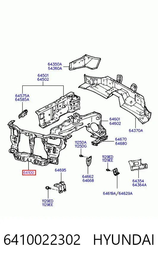 Рамка радіатора 6410022302 Hyundai/Kia