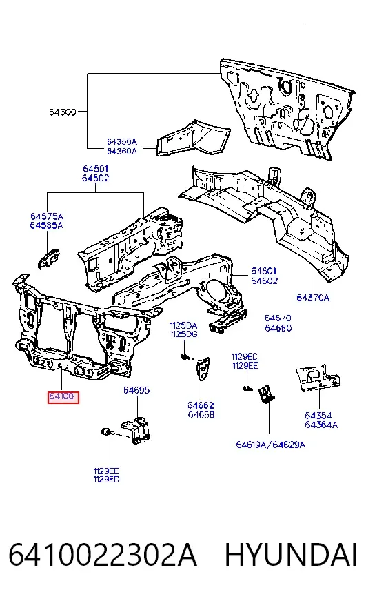 Рамка радіатора 6410022302A Hyundai/Kia