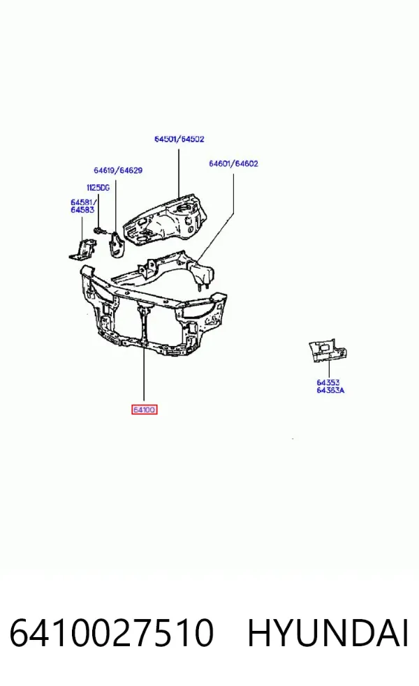 Рамка радіатора 6410027510 Hyundai/Kia