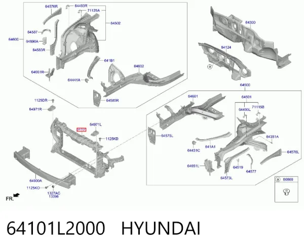 Рамка радіатора 64101L2000 Hyundai/Kia