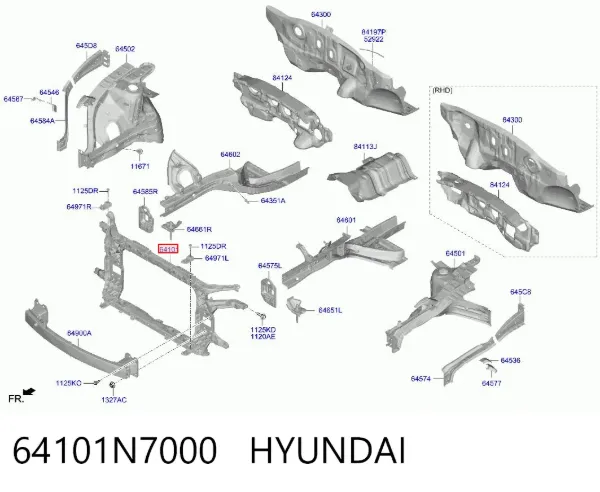 Рамка радіатора 64101N7000 Hyundai/Kia