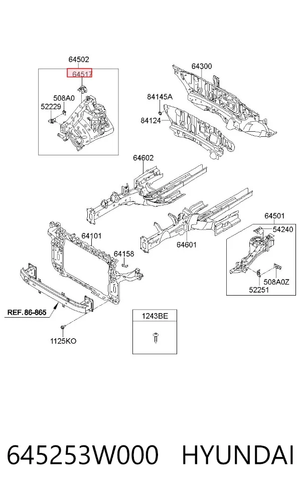  645253W000 Hyundai/Kia
