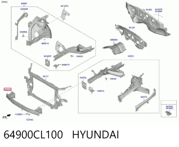 Підсилювач бампера переднього 64900CL100 Hyundai/Kia