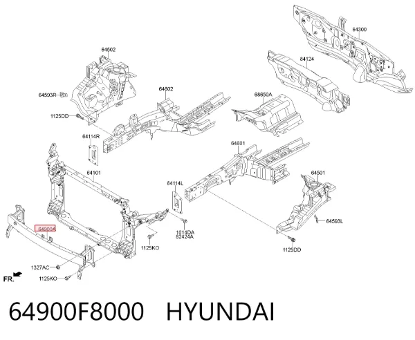 Підсилювач бампера переднього 64900F8000 Hyundai/Kia