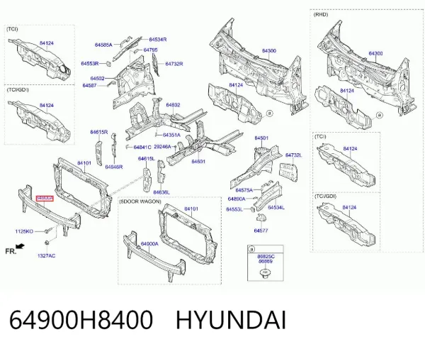 Підсилювач бампера переднього 64900H8400 Hyundai/Kia