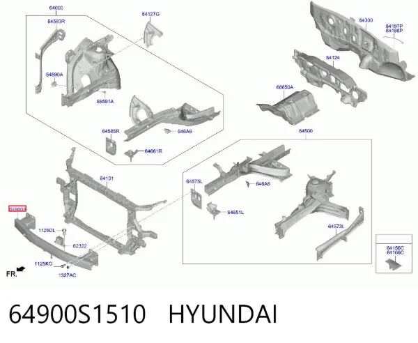 Підсилювач бампера переднього 64900S1510 Hyundai/Kia