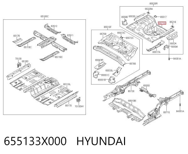 Днище багажника/ніша запасного колеса 655133X000 Hyundai/Kia