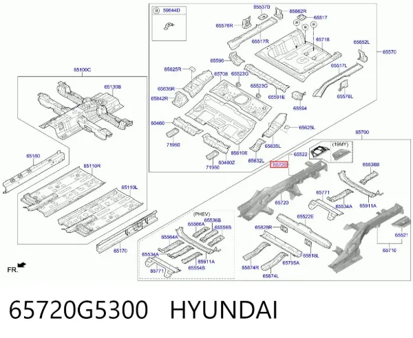Лонжерон рами задній, правий 65720G5300 Hyundai/Kia