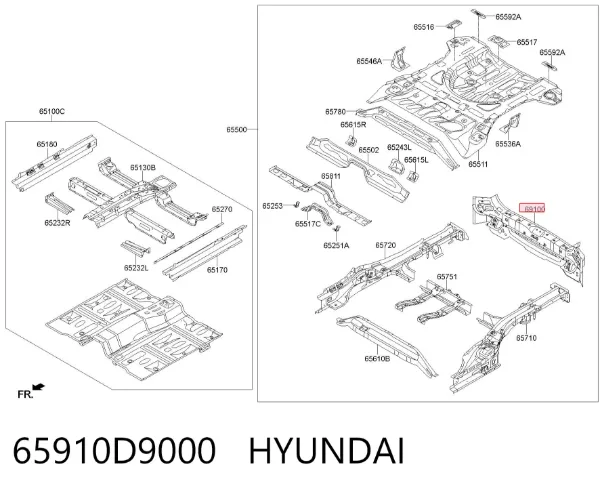 Панель задня, багажного відсіку 65910D9000 Hyundai/Kia