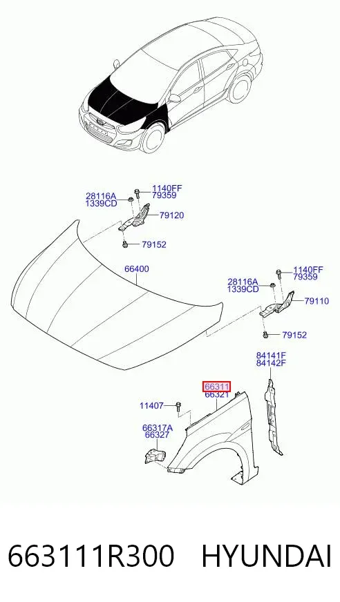 Крило переднє ліве 663111R300 Chrysler