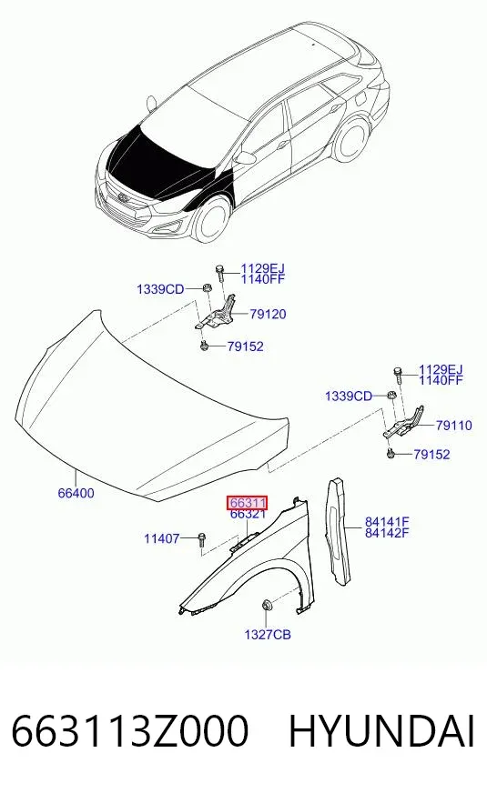 Крило переднє ліве Hyundai I40 I