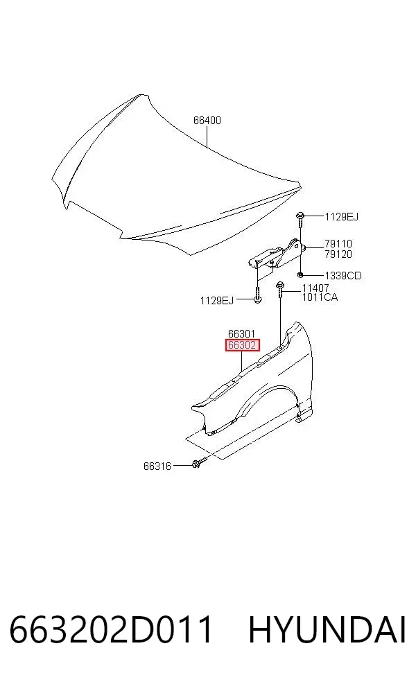 Крила 663202D011 Hyundai/Kia
