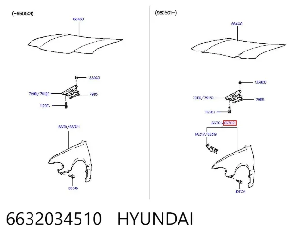 Крила 6632034510 Hyundai/Kia