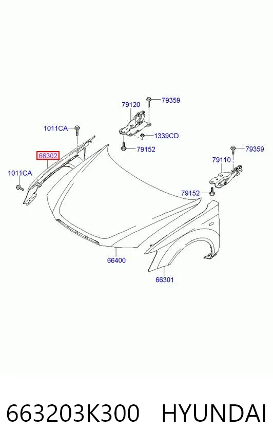Крила 663203K300 Hyundai/Kia