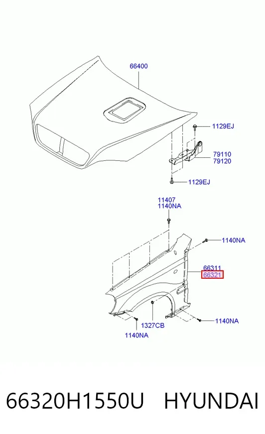 Крила 66320H1550U Hyundai/Kia