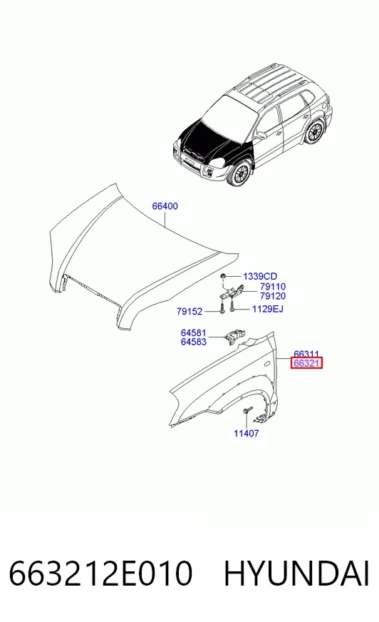 Крила 663212E010 Hyundai/Kia