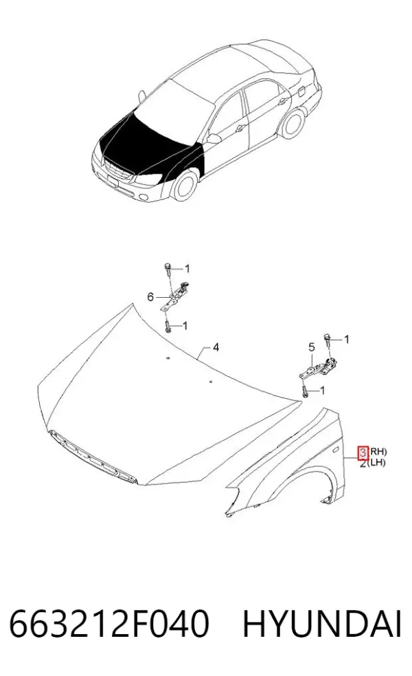 Крила 663212F040 Hyundai/Kia