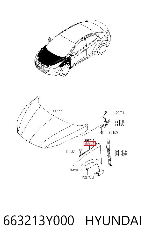 Крила 663213Y000 Hyundai/Kia